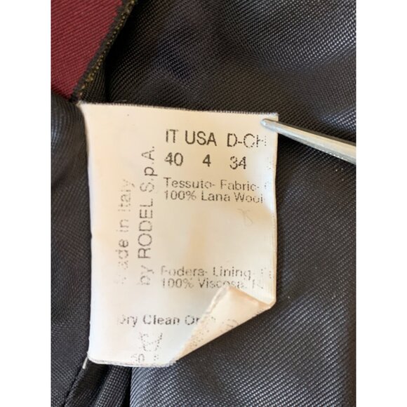 Vintage Italy Long Gray Coat Wool Womens Size 4 8935 - Picture 6 of 12